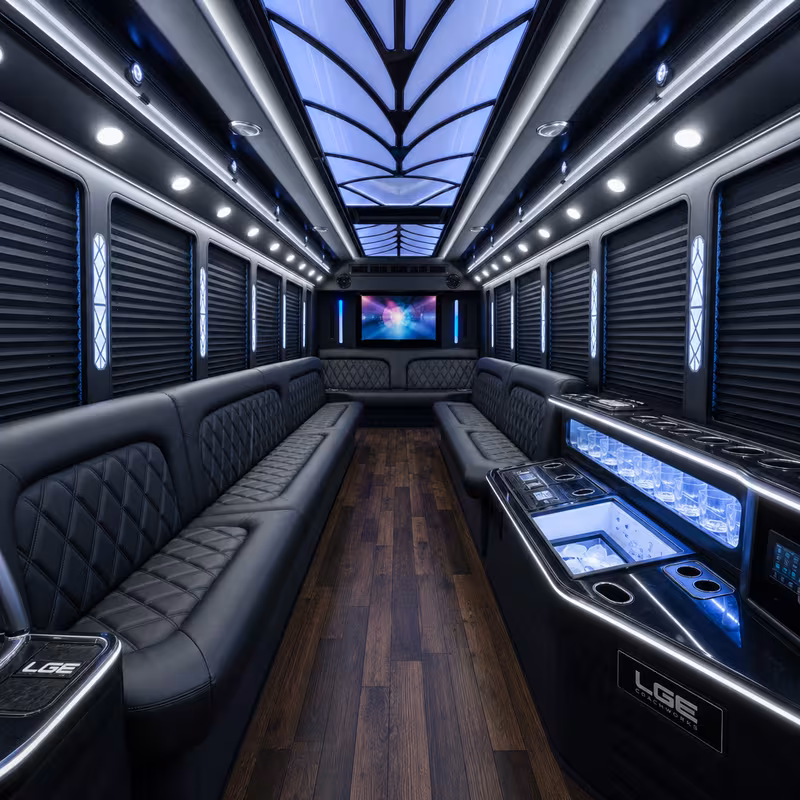 15 Passenger Party Bus Interior
