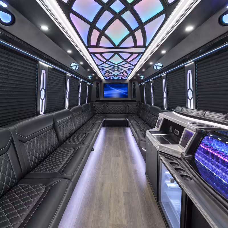15 Passenger Party Bus Interior