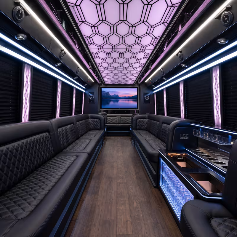 20 Passenger Party Bus Interior