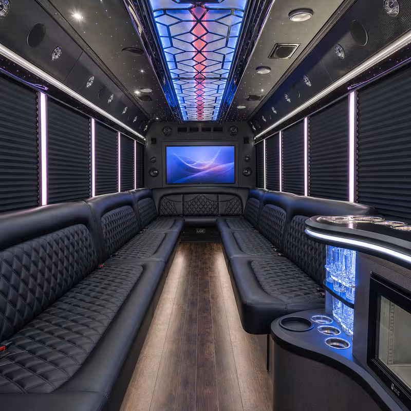 25 Passenger Party Bus Inside