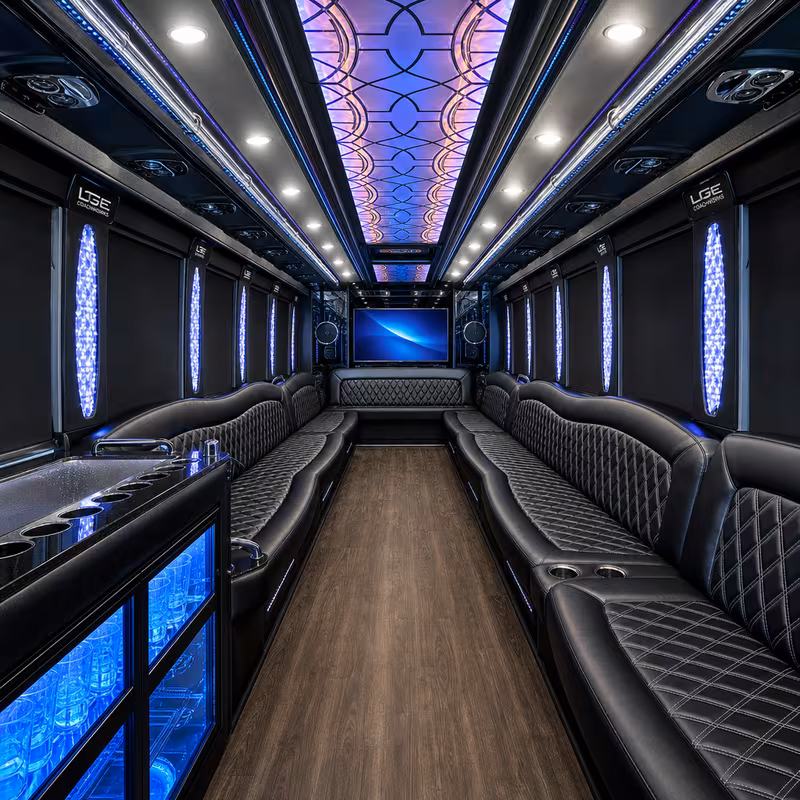 25 Passenger Party Bus Interior