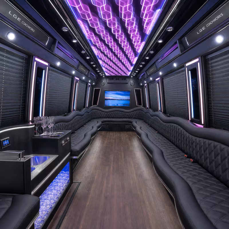 28 Passenger Party Bus Inside