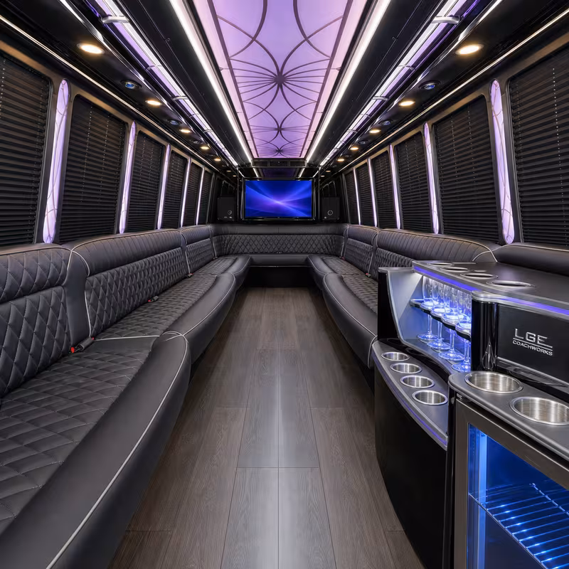 30 Passenger Party Bus Inside
