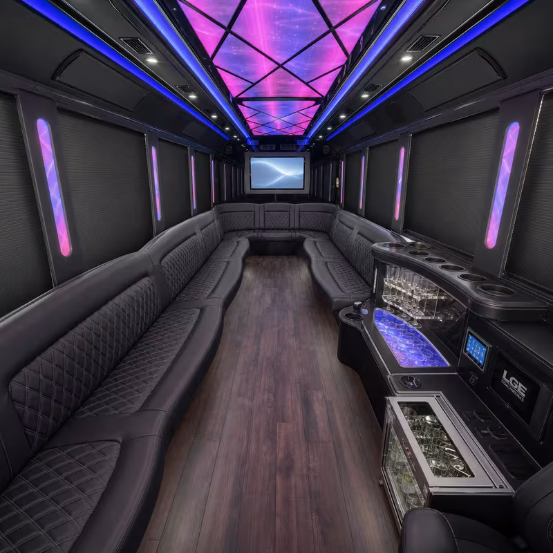 40 Passenger Party Bus Interior