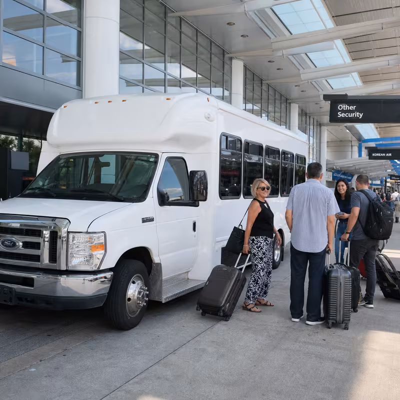 Black Mercedes Sprinter van staged for an Plano Airport Transportation group