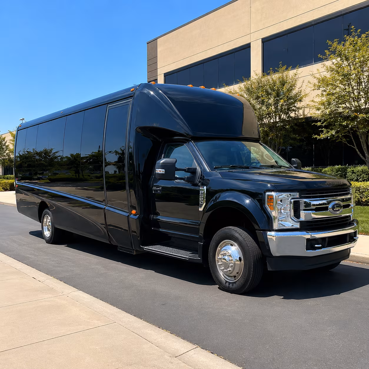 Plano Airport Shuttle & Transportation party bus exterior