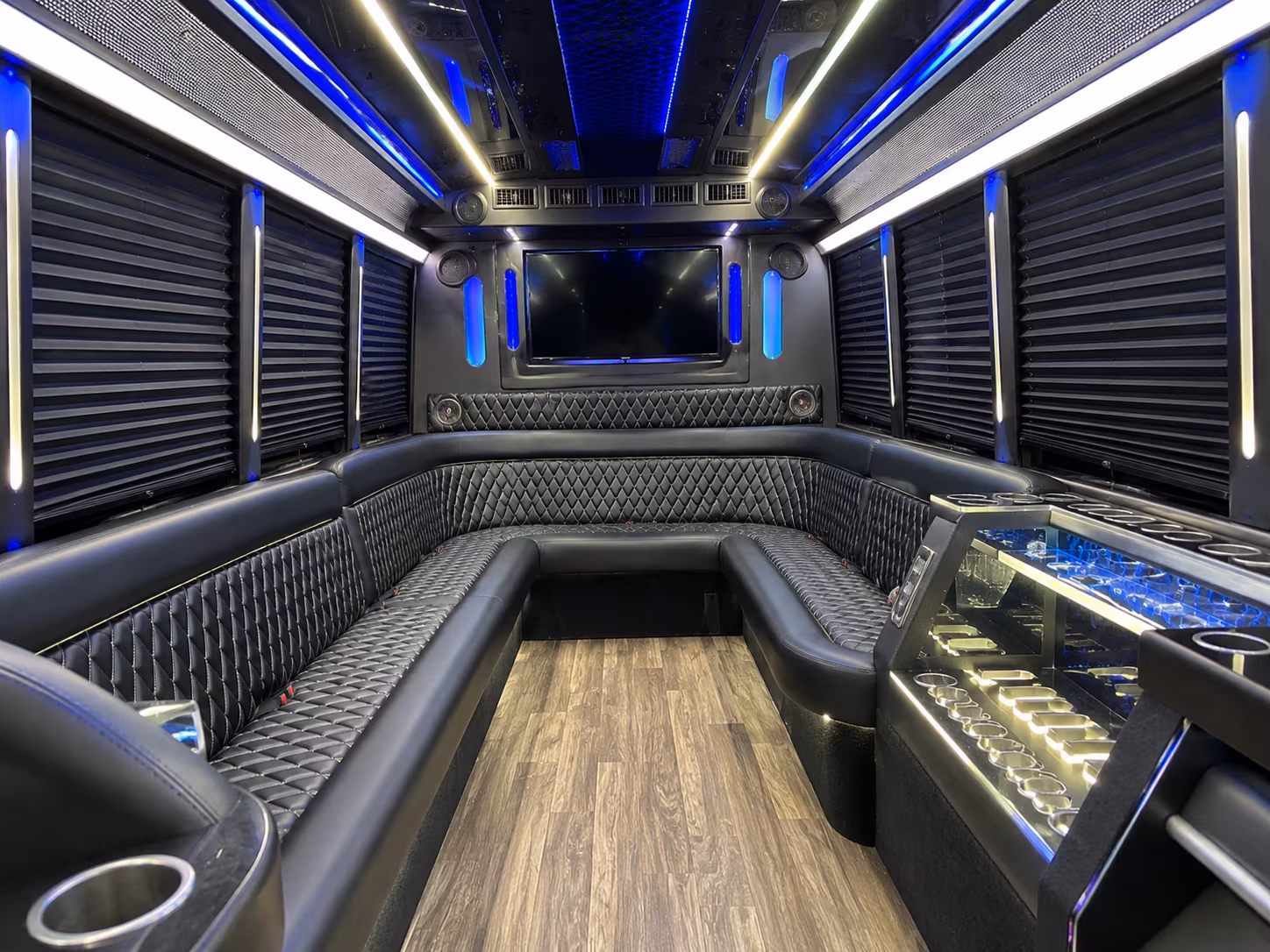 Plano Birthday, Sweet 16, & Quinceañera Transportation party bus exterior
