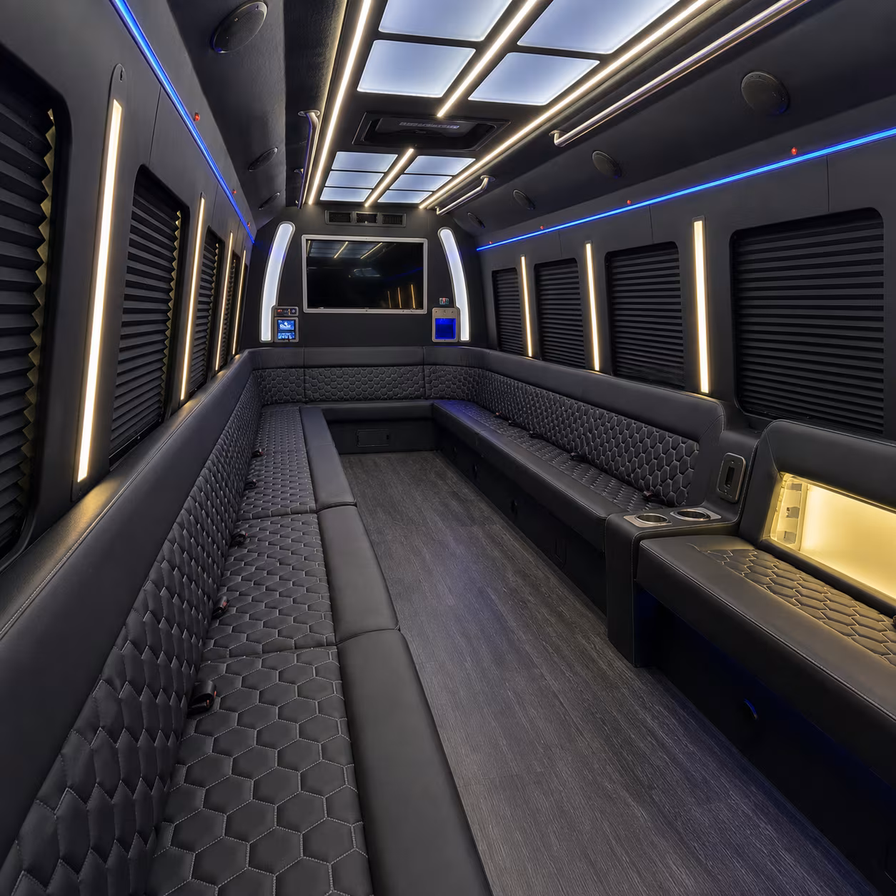 Plano Birthday, Sweet 16, & Quinceañera Transportation party bus exterior