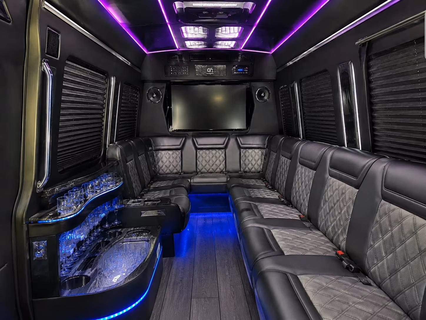 Plano Corporate Transportation party bus exterior