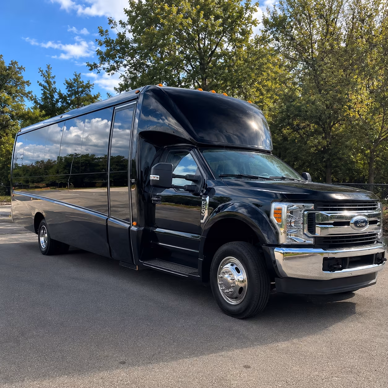Plano Corporate Transportation party bus exterior