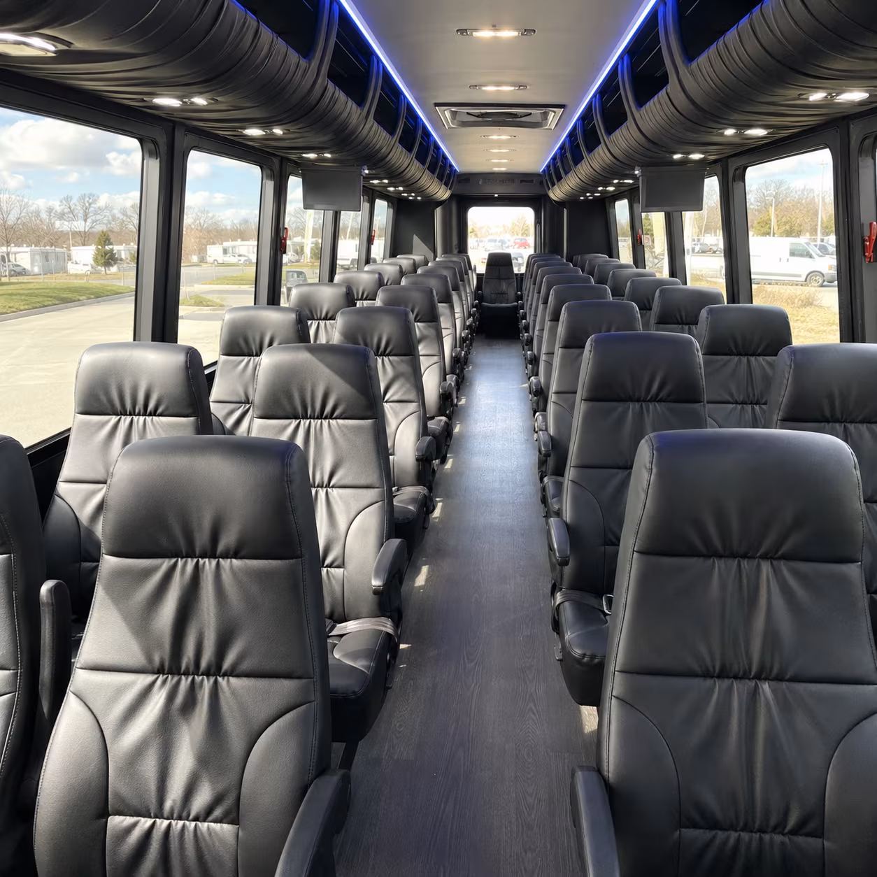 Plano Corporate Transportation party bus interior