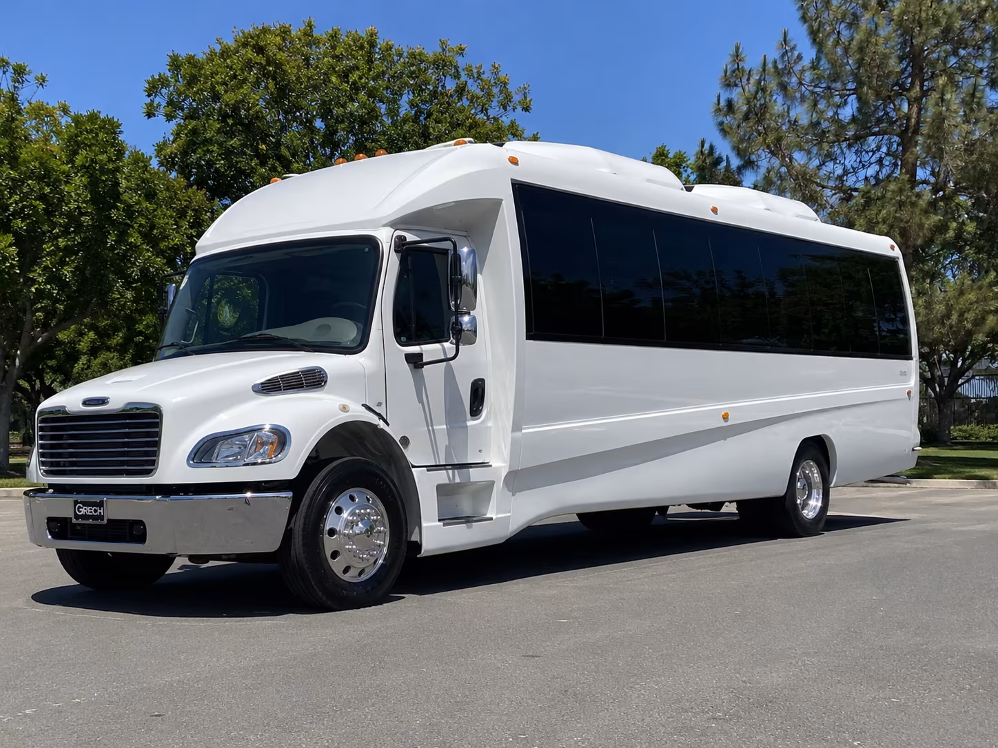 Plano Private Event Transportation party bus exterior
