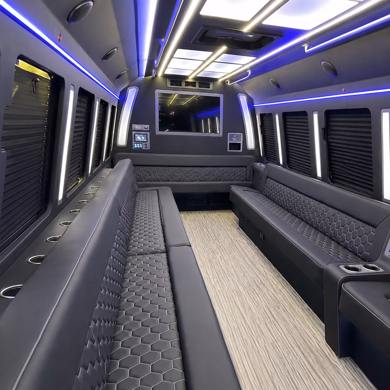 Plano Private Event Transportation party bus exterior