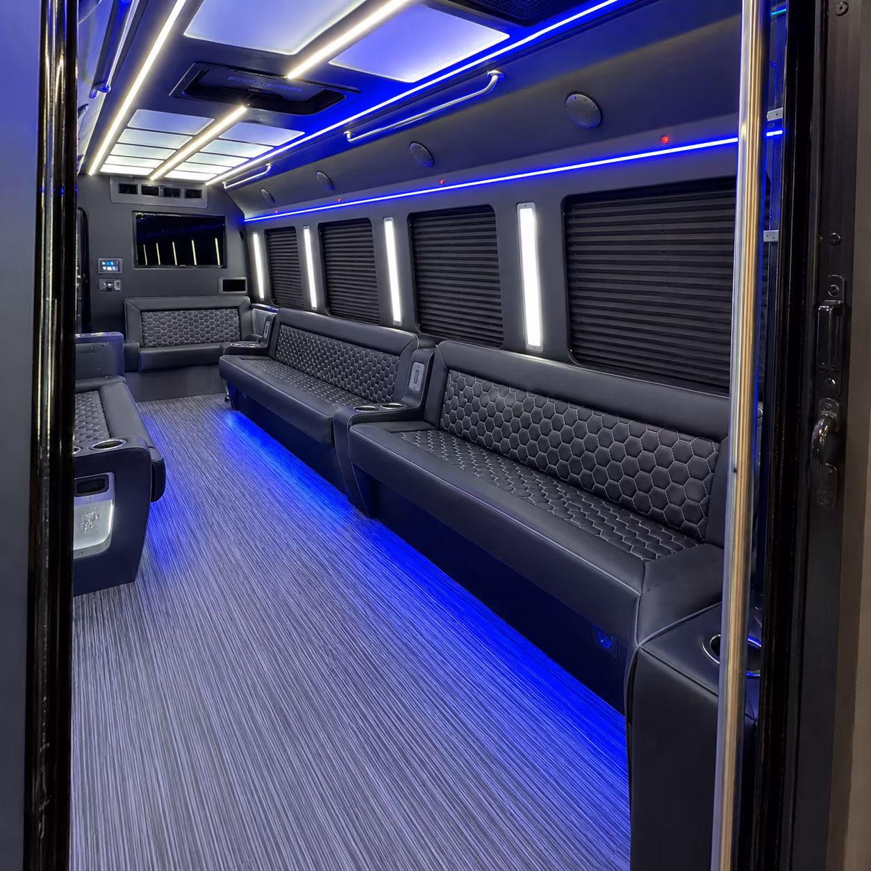Plano Sporting Event Transportation party bus exterior