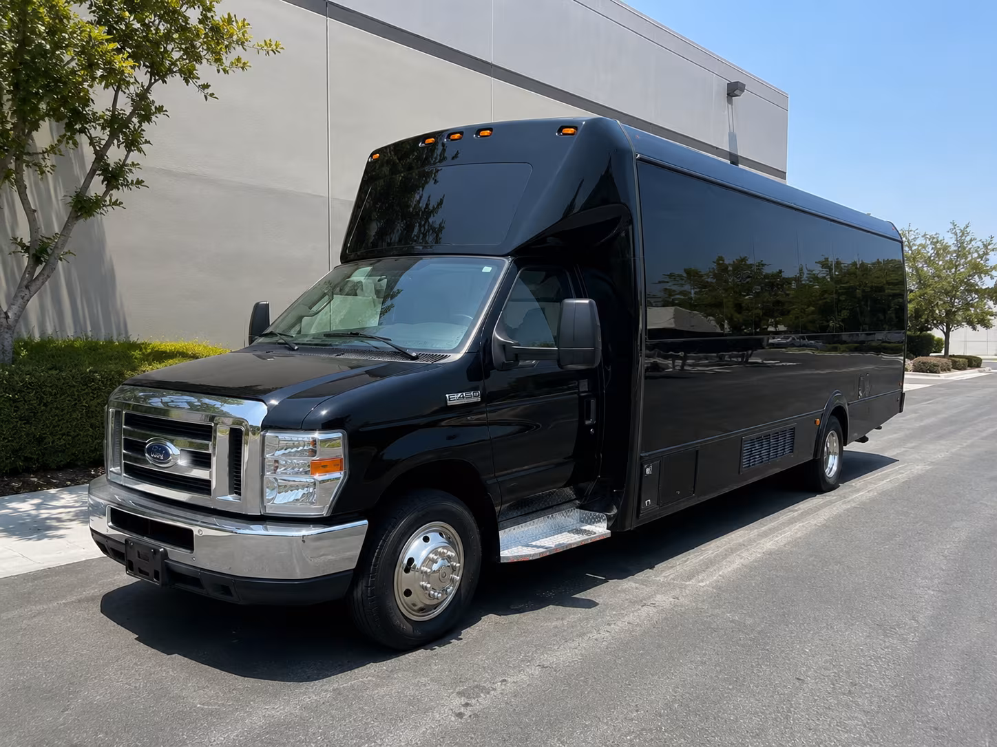 Plano Wedding Transportation party bus exterior