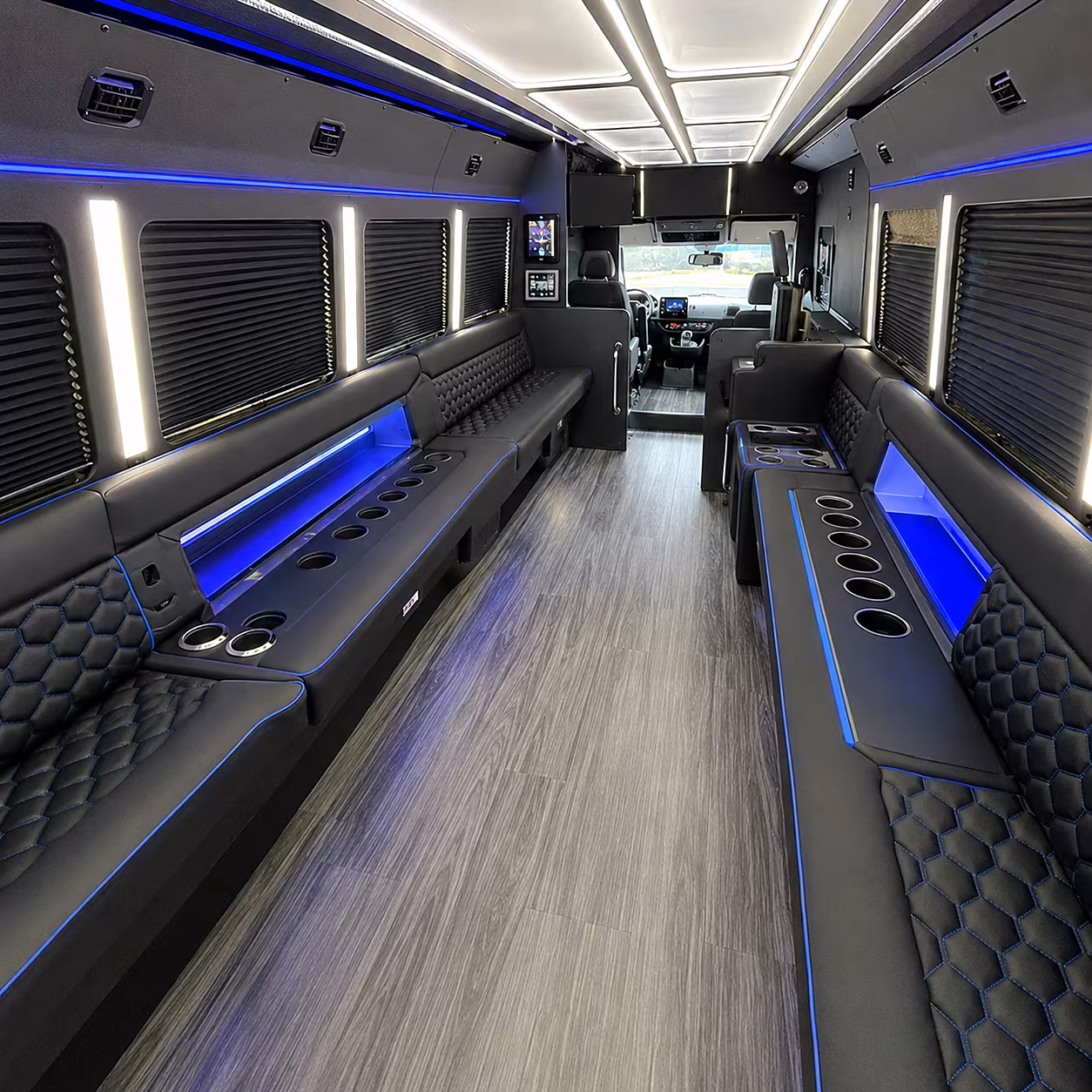 Plano Wedding Transportation party bus interior