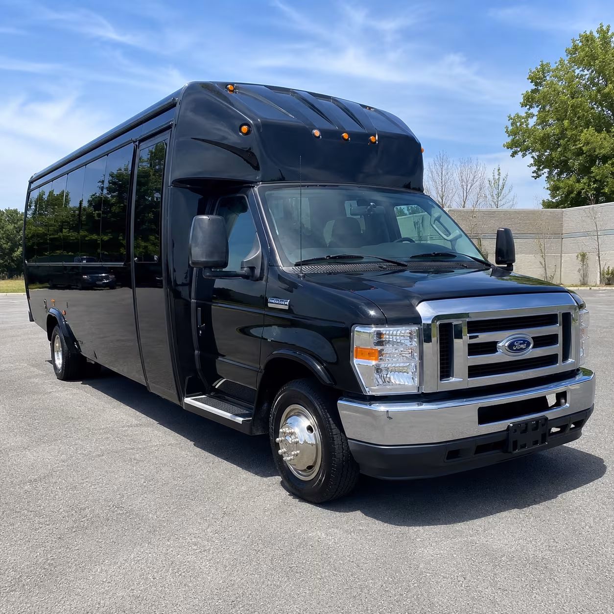 Plano Wedding Transportation party bus exterior