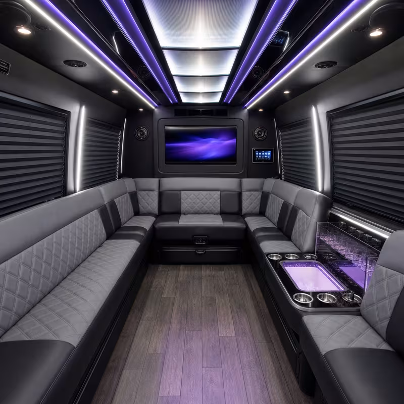 14 Passenger Sprinter Limo Interior
