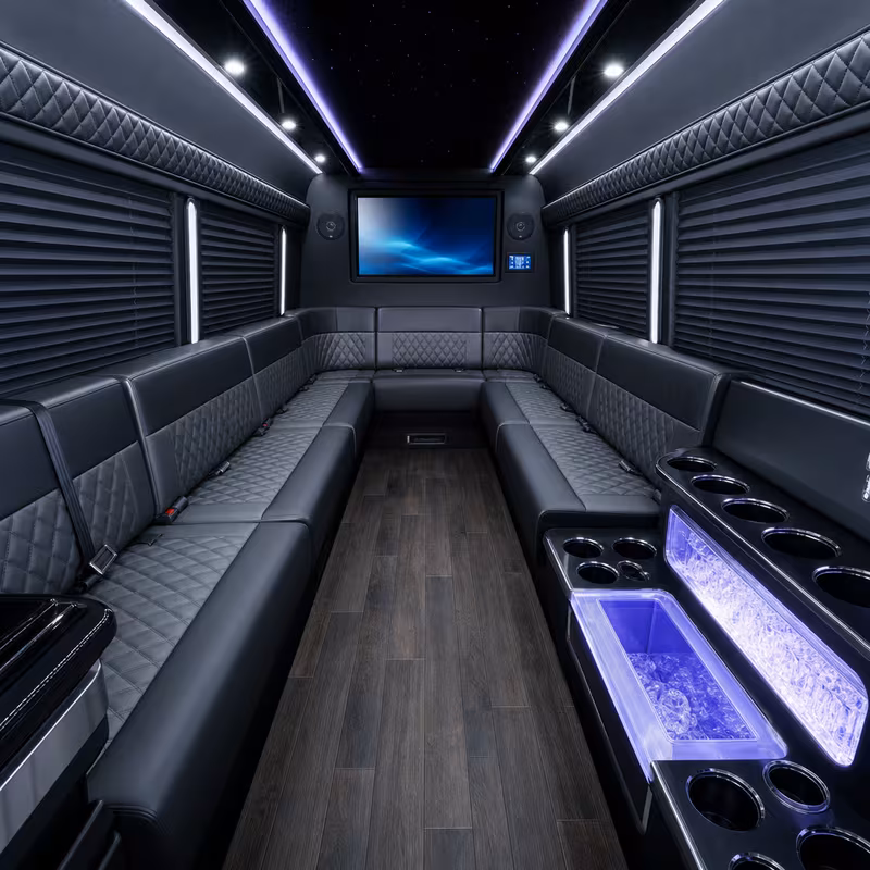 14 Passenger Sprinter Limo Inside